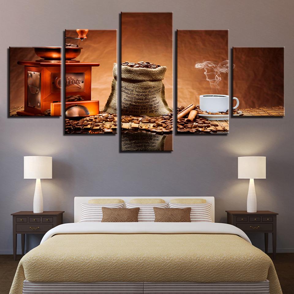 Coffee Aroma Cup - Kitchen 5 Panel Canvas Art Wall Decor Coffee Aroma Cup - Kitchen 5 Panel Canvas Art Wall Decor