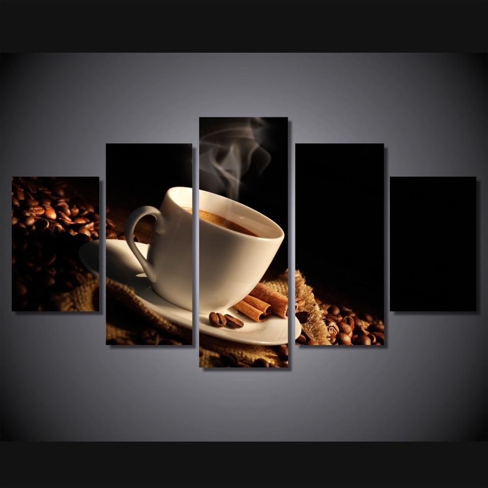 Coffee Beans 1 - Nature 5 Panel Canvas Art Wall Decor Coffee Beans 1 - Nature 5 Panel Canvas Art Wall Decor
