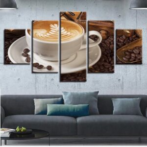 Coffee Beans 9 - Nature 5 Panel Canvas Art Wall Decor