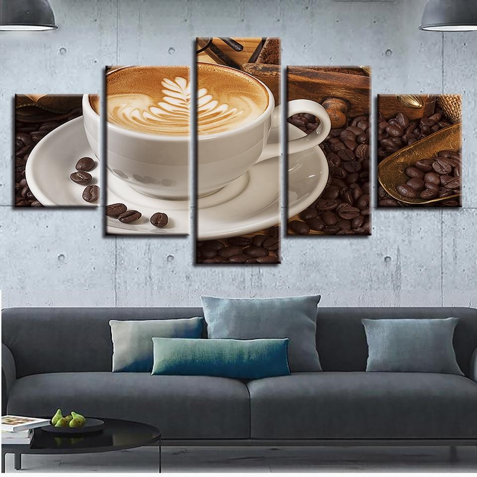 Coffee Beans 9 - Nature 5 Panel Canvas Art Wall Decor Coffee Beans 9 - Nature 5 Panel Canvas Art Wall Decor