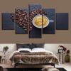 Coffee Beans Heart - Nature 5 Panel Canvas Art Wall Decor