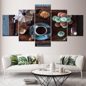 Coffee Cup - Nature 5 Panel Canvas Art Wall Decor