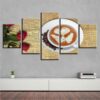 Coffee Drinks 6 - Kitchen 5 Panel Canvas Art Wall Decor