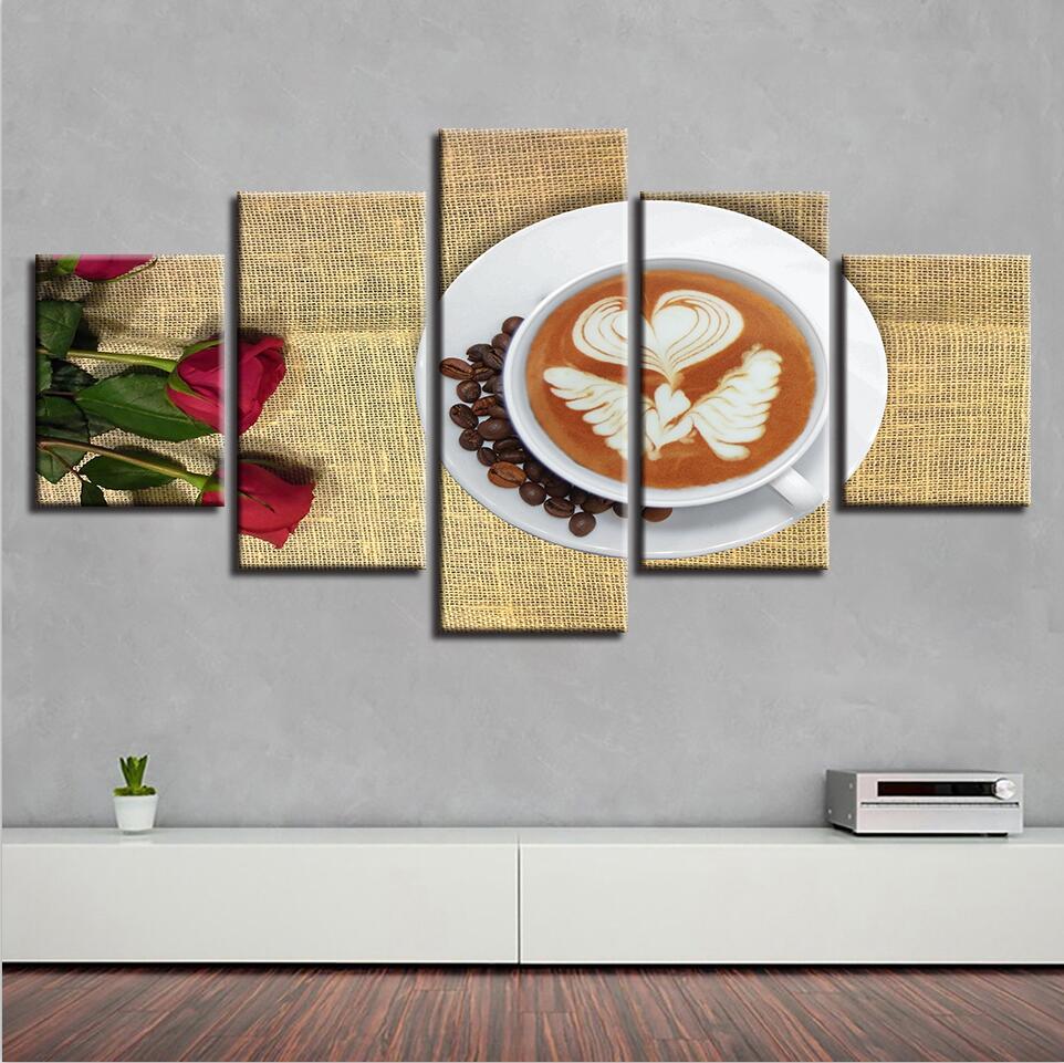 Coffee Drinks 6 - Kitchen 5 Panel Canvas Art Wall Decor Coffee Drinks 6 - Kitchen 5 Panel Canvas Art Wall Decor