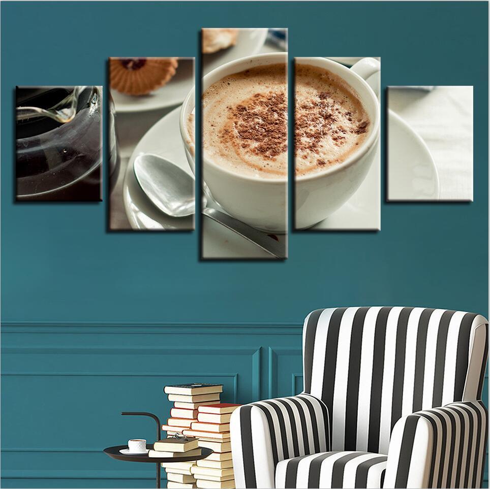 Coffee Drinks 7 - Kitchen 5 Panel Canvas Art Wall Decor Coffee Drinks 7 - Kitchen 5 Panel Canvas Art Wall Decor
