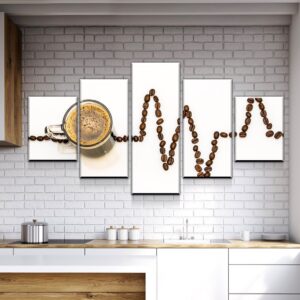 Coffee Life - Nature 5 Panel Canvas Art Wall Decor