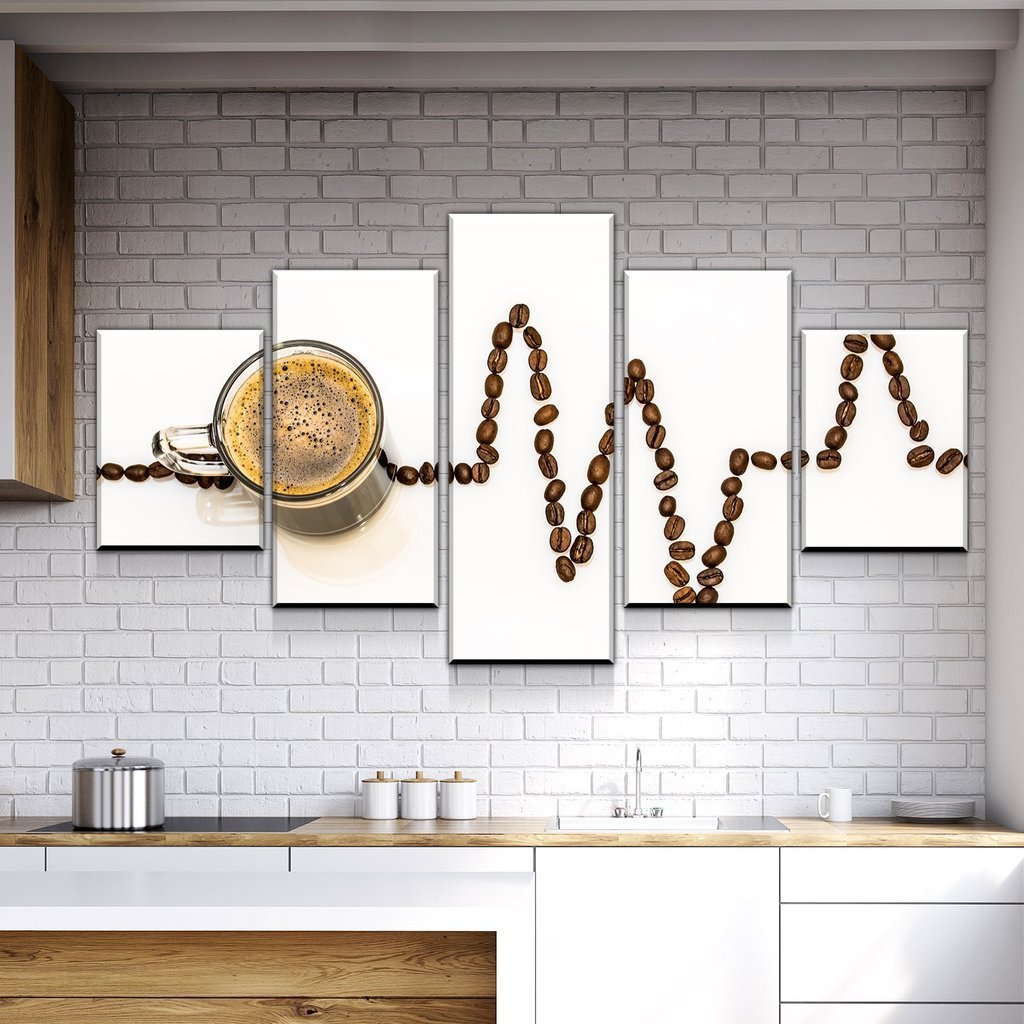 Coffee Life - Nature 5 Panel Canvas Art Wall Decor Coffee Life - Nature 5 Panel Canvas Art Wall Decor