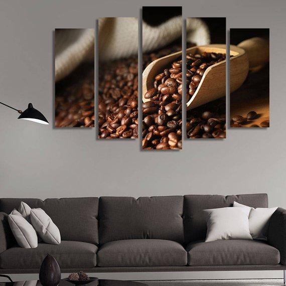 Coffee Scoop - Kitchen 5 Panel Canvas Art Wall Decor Coffee Scoop - Kitchen 5 Panel Canvas Art Wall Decor