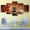 Coffee Shop Cafe Restaurant - Nature 5 Panel Canvas Art Wall Decor