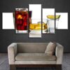 Coke Beer Foreign Wine - Wine 5 Panel Canvas Art Wall Decor