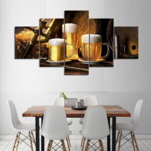 Cold Ones - Kitchen 5 Panel Canvas Art Wall Decor