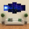 Cold Star With The Flying Asteroids - Space 5 Panel Canvas Art Wall Decor