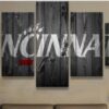College Football Barn Wood Look 10 - Sport 5 Panel Canvas Art Wall Decor