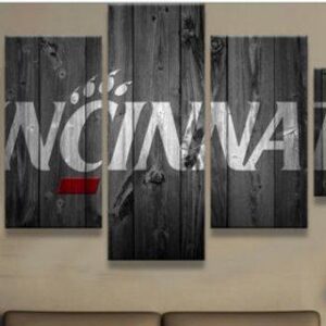 College Football Barn Wood Look 10 - Sport 5 Panel Canvas Art Wall Decor