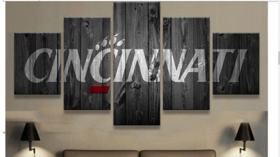 College Football Barn Wood Look 10 - Sport 5 Panel Canvas Art Wall Decor College Football Barn Wood Look 10 - Sport 5 Panel Canvas Art Wall Decor