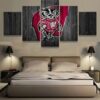 College Football Barn Wood Look 2 - Sport 5 Panel Canvas Art Wall Decor
