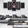 College Football Barn Wood Look 3 - Sport 5 Panel Canvas Art Wall Decor