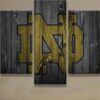 College Football Barn Wood Look 5 - Sport 5 Panel Canvas Art Wall Decor