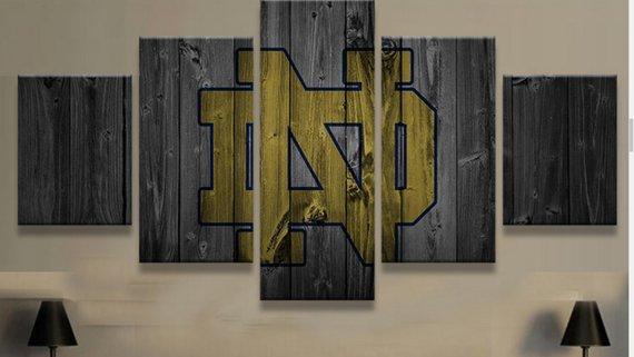 College Football Barn Wood Look 5 - Sport 5 Panel Canvas Art Wall Decor College Football Barn Wood Look 5 - Sport 5 Panel Canvas Art Wall Decor