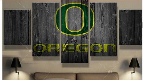 College Football Barn Wood Look 6 - Sport 5 Panel Canvas Art Wall Decor College Football Barn Wood Look 6 - Sport 5 Panel Canvas Art Wall Decor