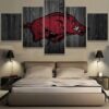 College Football Barn Wood Look 7 - Sport 5 Panel Canvas Art Wall Decor