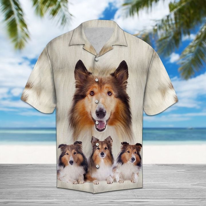 Collie Great Hawaiian Shirt Summer Button Up Collie Great Hawaiian Shirt Summer Button Up