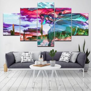 Color Character - Abstract 5 Panel Canvas Art Wall Decor