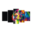 Color Dog Hope - Abstract Animal 5 Panel Canvas Art Wall Decor