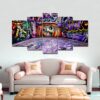 Color Graffiti - Abstract 5 Panel Canvas Art Wall Decor