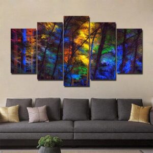 Color Light Landscape - Nature 5 Panel Canvas Art Wall Decor