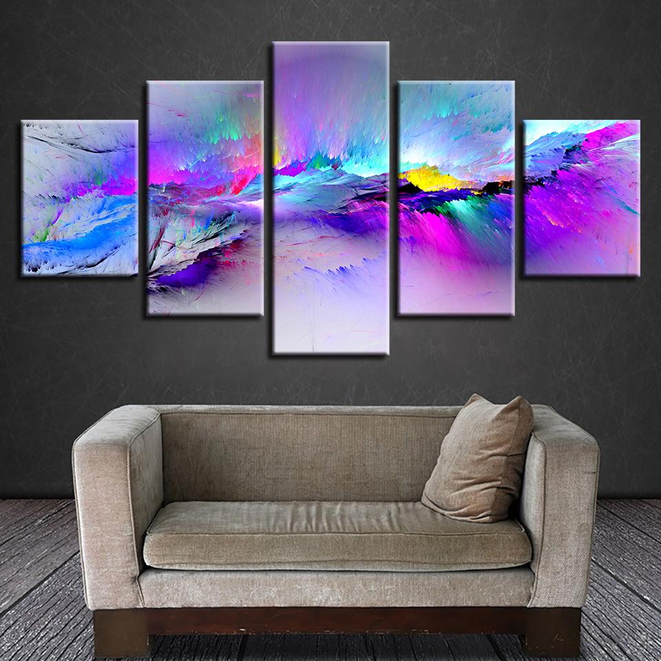 Color Splash - Abstract 5 Panel Canvas Art Wall Decor Color Splash - Abstract 5 Panel Canvas Art Wall Decor