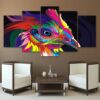Color abstract chicken - Abstract 5 Panel Canvas Art Wall Decor