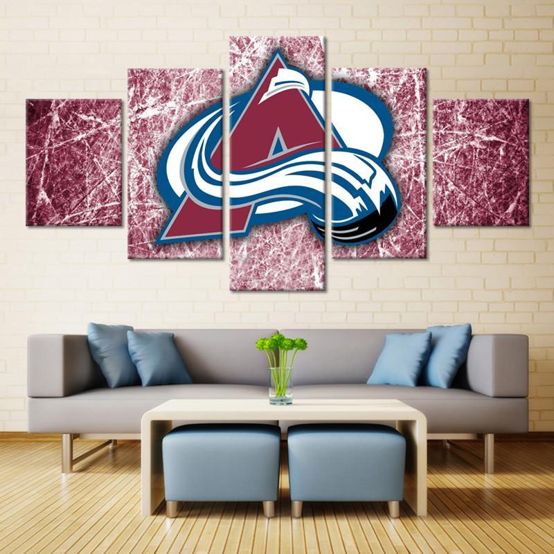 Colorado Avalanche Sports Team (Logo) - Sport 5 Panel Canvas Art Wall Decor