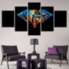 Colored Diamond - Abstract 5 Panel Canvas Art Wall Decor