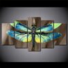 Colored Dragonfly Wings - Animal 5 Panel Canvas Art Wall Decor