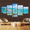 Colored Fish - Animal 5 Panel Canvas Art Wall Decor