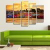 Colored Houses - Nature 5 Panel Canvas Art Wall Decor