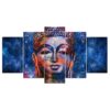 Colored Stone Buddha statue - Religion 5 Panel Canvas Art Wall Decor