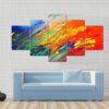 Colorful Abstract Acrylic - Abstract 5 Panel Canvas Art Wall Decor