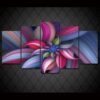 Colorful Abstract Beautiful Flower - Abstract 5 Panel Canvas Art Wall Decor