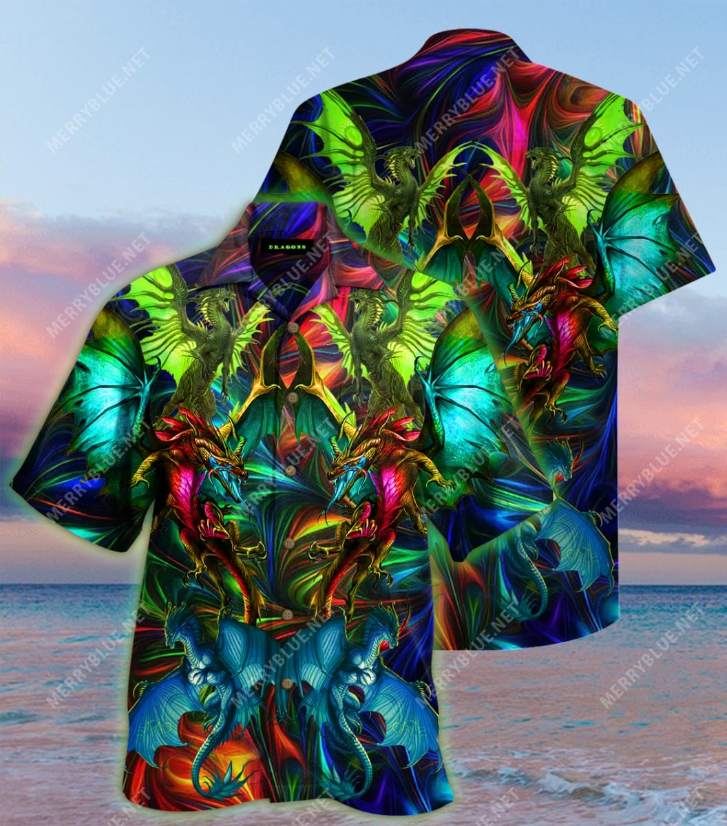 Colorful Dragon All Over Printed Hawaiian Shirt Colorful Dragon All Over Printed Hawaiian Shirt