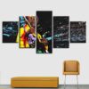 Colorful Graffiti Abstract Characters - Abstract 5 Panel Canvas Art Wall Decor