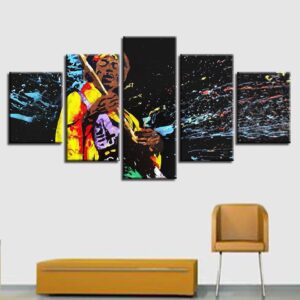 Colorful Graffiti Abstract Characters - Abstract 5 Panel Canvas Art Wall Decor