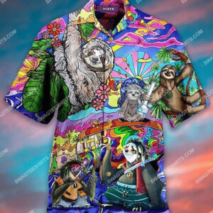 Colorful Hippie Sloth Lovers All Over Printed Hawaiian Shirt