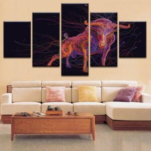Colorful Ox Abstract Canvas Home Decor