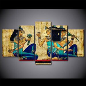 Colorful Papyrus - Abstract 5 Panel Canvas Art Wall Decor