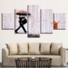 Colorful Rain by Banksy Abstract - 5 Panel Canvas Art Wall Decor