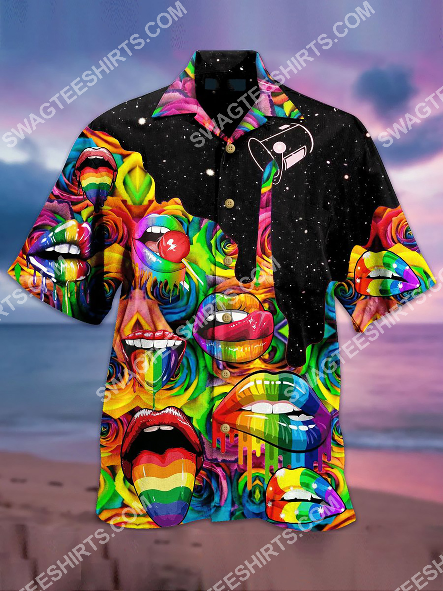 Colorful Sexy Lips All Over Printing Hawaiian Shirt Colorful Sexy Lips All Over Printing Hawaiian Shirt