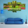 Colorful Spring Tulips And Flowers At Keukenhof Gardens - Nature 5 Panel Canvas Art Wall Decor