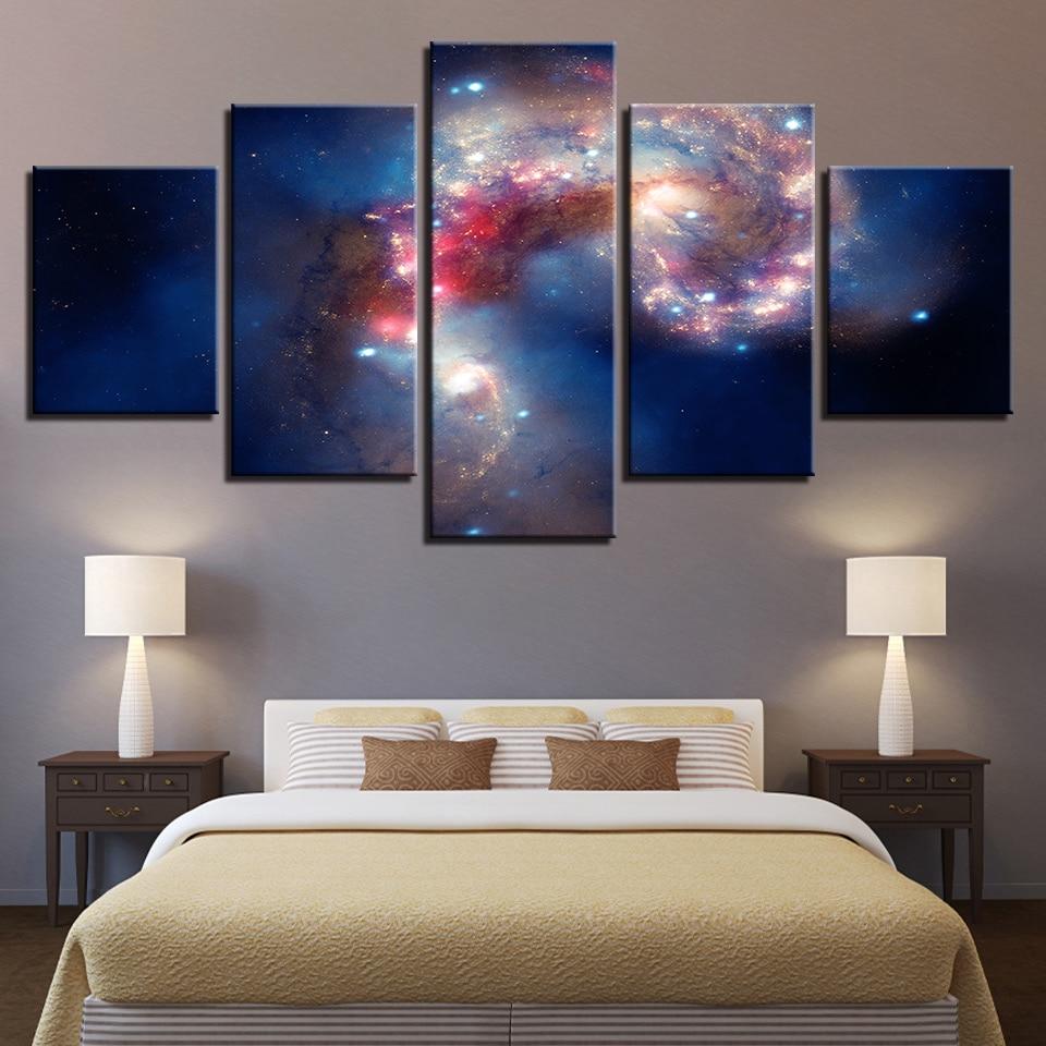 Colorful Star Cloud - Sapce 5 Panel Canvas Art Wall Decor Colorful Star Cloud - Sapce 5 Panel Canvas Art Wall Decor